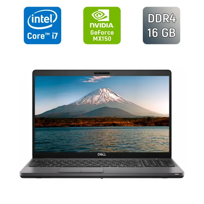 Ультрабук Б-клас Dell Latitude 5501 / 15.6" (1920x1080) IPS / Intel Core i7-9850H (6 (12) ядер по 2.6 - 4.6 GHz) / 16 GB DDR4 / 512 GB SSD / nVidia GeForce MX150, 2 GB GDDR5, 64-bit / WebCam / Windows 10 б/в - зображення 1