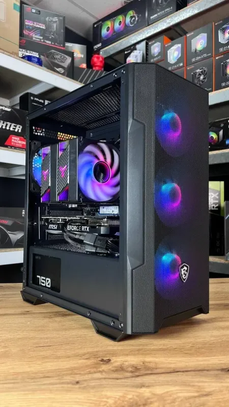 Збірка під замовлення: ігровий ПК MSI MAG Forge M100R Black Tower / AMD Ryzen 7 5700X3D (8 (16) ядер по 3.4 - 4.5 GHz) / 32 GB DDR4 / 2000 GB SSD M.2 / nVidia GeForce RTX 4070, 12 GB GDDR6X, 192-bit / 750W - зображення 3