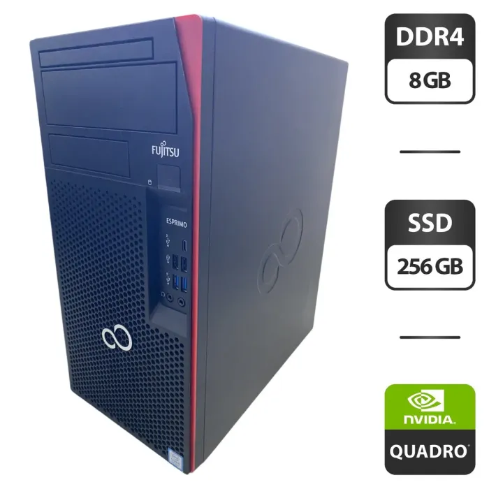 Комп'ютер Fujitsu Esprimo P758 E85 Tower / Intel Core i5-8400 (6 ядер по 2,8 - 4,0 ГГц) / 8 ГБ DDR4 / 256 ГБ SSD / nVidia Quadro M2000, 4 ГБ GDDR5, 128-біт б/в - зображення 1