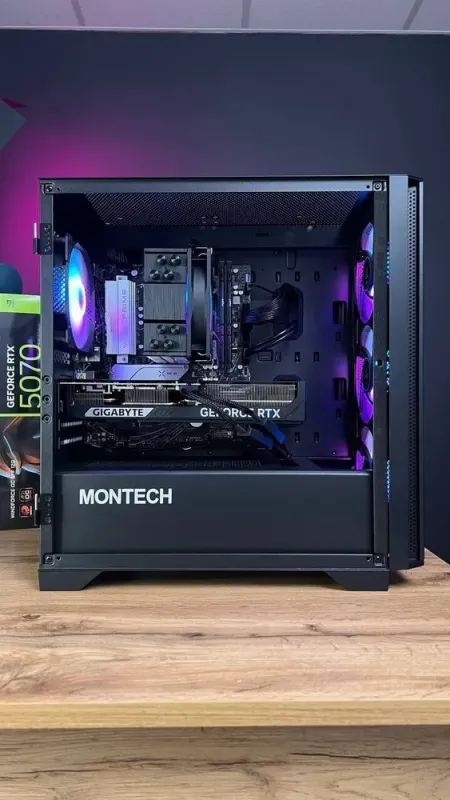 Збірка на замовлення: ігровий ПК Montech Air 1000 Premium Black Tower / AMD Ryzen 5 7500F (6 (12) ядер по 3,7 - 5,0 ГГц) / 32 ГБ DDR5 / 1000 ГБ SSD M.2 / nVidia GeForce RTX 5070, 12 ГБ GDDR7, 192-bit / 750W - зображення 7