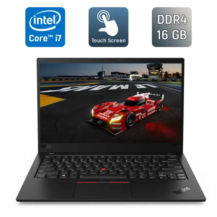Ультрабук Lenovo ThinkPad X1 Carbon Gen8 / 14" (1920x1080) IPS Touch / Intel Core i7-10610U (4 (8) ядра по 1.8 - 4.9 GHz) / 16 GB DDR4 / 512 GB SSD / Intel UHD Graphics / WebCam / TouchID / Windows 10 б/в - зображення 1