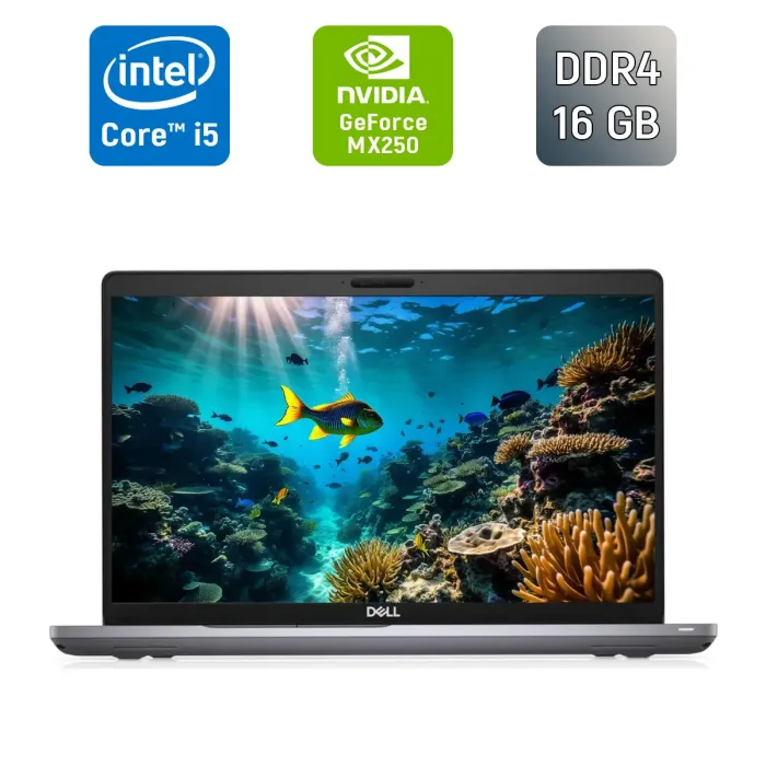 Ультрабук Б-клас Dell Latitude 5511 / 15.6" (1920x1080) IPS / Intel Core i5-10400H (4 (8) ядра по 2.6 - 4.6 GHz) / 16 GB DDR4 / 256 GB SSD / nVidia GeForce MX250, 2 GB GDDR5, 64-bit / WebCam / HDMI б/в - зображення 1