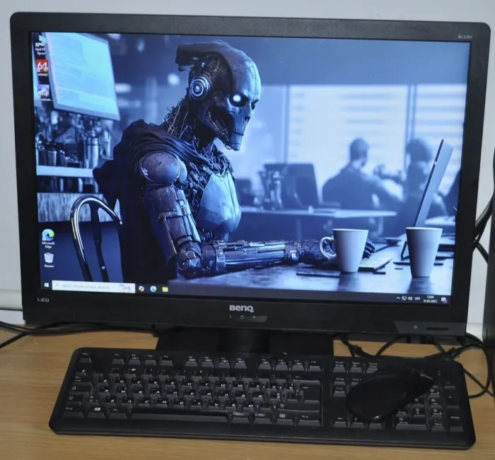 Комплект ПК: Fujitsu D757 E90 SFF / Intel Core i5-6500 (4 ядра по 3.2 - 3.6 GHz) / 8 GB DDR4 / 120 GB SSD + 320 GB HDD / Intel HD Graphics 530 / DVD-ROM + Монітор Б-клас BenQ BL2201PT / 22" (1680x1050) TN + Windows 11 Pro б/в - зображення 8