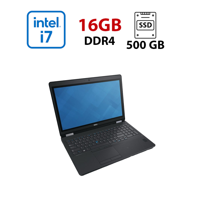 Ноутбук Dell Latitude E5570 / 15.6" (1366x768) TN / Intel Core i7-6500U (2 (4) ядра по 2.5 - 3.1 GHz) / 16 GB DDR4 / 500 GB SSD / AMD Radeon R7 M360, 2 GB DDR3, 64-bit / WebCam б/в - зображення 1