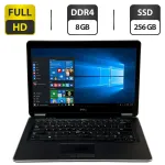 Ноутбук Б-клас Dell Latitude E7440 / 14" (1920x1080) IPS / Intel Core i7-4600U (2 (4) ядра по 2.1 - 3.3 GHz) / 8 GB DDR3 / 256 GB SSD / Intel HD Graphics 4400 / Windows 10 Pro б/в