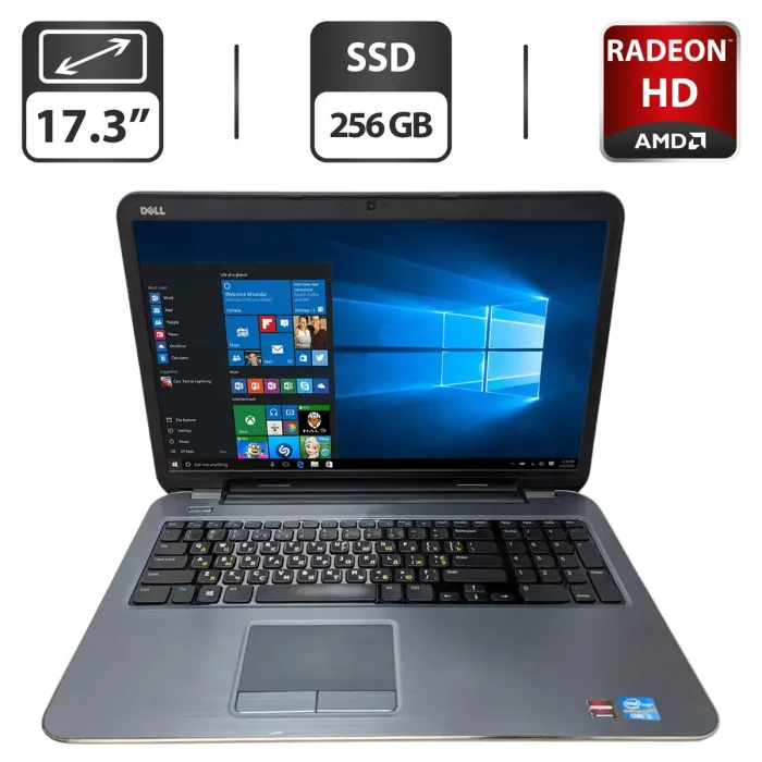 Ноутбук Б-клас Dell Inspiron 17R-5721 / 17.3" (1600x900) TN / Intel Core i5-3337U (2 (4) ядра по 1.8 - 2.7 GHz) / 16 GB DDR3 / 256 GB SSD / AMD Radeon HD 8550M, 1 GB GDDR3, 64-bit / WebCam / DVD-ROM б/в - зображення 1