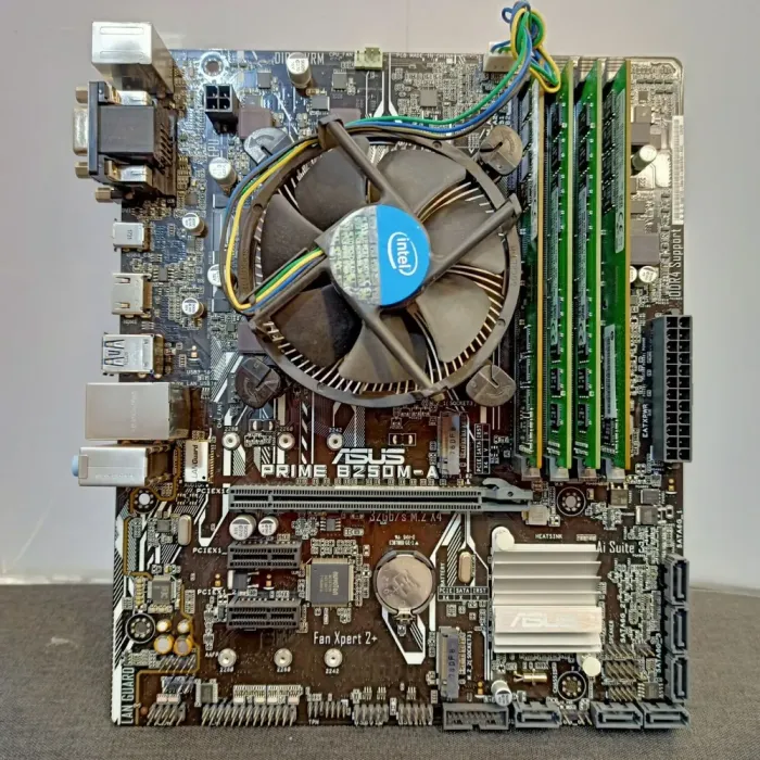 Комплект: Материнська плата Asus Prime B250M-A / LGA1151 / Intel Core i5-7400 (4 ядра по 3.0 - 3.5 GHz) / 32 GB DDR4 / Intel HD Graphics 630 + Кулер б/в - зображення 2
