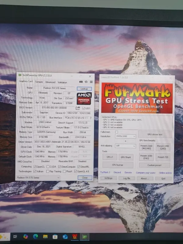 Комплект ПК: DarkFlash Aquarius Mesh Tower / Intel Core i5-7400 (4 ядра по 3.0 - 3.5 GHz) / 32 GB DDR4 / 240 GB SSD M.2 + 500 GB HDD / AMD Radeon RX 570, 8 GB GDDR5, 256-bit / 600W + Монітор LG 24MB37PM-B / 24" (1920x1080) IPS б/в - зображення 8