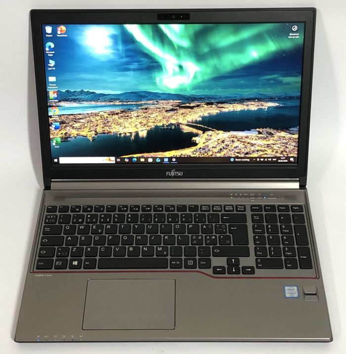 Ноутбук Fujitsu LifeBook E756 / 15.6" (1920x1080) IPS / Intel Core i7-6500U (2 (4) ядра по 2.5 - 3.1 GHz) / 8 GB DDR4 / 256 GB SSD / Intel HD Graphics 520 / WebCam / Win 10 Pro б/в - зображення 2