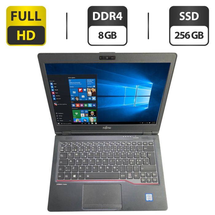 Нетбук Fujitsu LifeBook U729 / 12.5" (1920x1080) IPS / Intel Core i5-8265U (4 (8) ядра по 1.6 - 3.9 GHz) / 8 GB DDR4 / 256 GB SSD / UHD Graphics / WebCam б/в - зображення 1