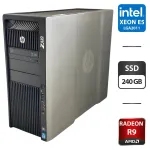 Робоча станція HP Z820 Workstation Tower / 2x Intel Xeon E5-2658 v2 (10 (20) ядер по 2.4 - 3.0 GHz) / 64 GB DDR3 / 240 GB SSD / AMD Radeon R9 280, 3 GB GDDR5, 384-bit / DVD-ROM б/в