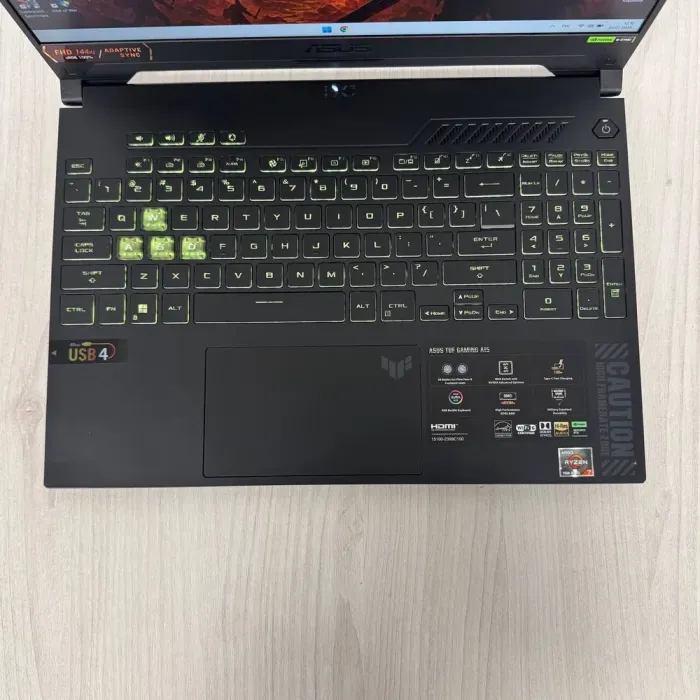 Ігровий ноутбук Asus TUF Gaming A15 FA507NV / 15.6" (1920x1080) IPS / AMD Ryzen 7 7735HS (8 (16) ядер по 3.2 - 4.75 GHz) / 16 GB DDR5 / 1000 GB SSD NVMe / nVidia GeForce RTX 4060, 8 GB GDDR6, 128-bit / WebCam б/в - зображення 7