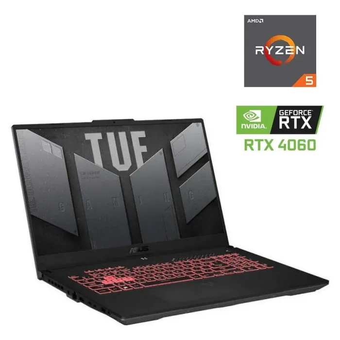 Ігровий ноутбук Asus TUF Gaming A15 FA507NV-LP025W / 15.6" (1920x1080) IPS / AMD Ryzen 5 7535HS (6 (12) ядер по 3.3 - 4.55 GHz) / 16 GB DDR5 / 480 GB SSD / nVidia GeForce RTX 4060, 8 GB GDDR6, 128-bit / WebCam б/в - зображення 1