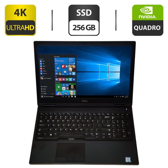 Мобільна робоча станція Dell Precision 7530 / 15,6" (3840x2160) IPS / Intel Xeon E-2186M (6 (12) ядер по 2,9 - 4,8 ГГц) / 32 ГБ DDR4 / 256 ГБ SSD / nVidia Quadro P3200, 6 ГБ GDDR5, 192-біт / WebCam б/в - зображення 1