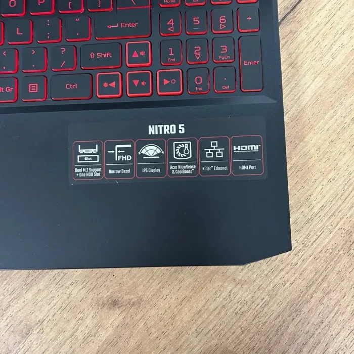Ігровий ноутбук Б-клас Acer Nitro 5 AN515-54 / 15.6" (1920x1080) IPS / Intel Core i7-9750H (6 (12) ядер по 2.6 - 4.5 GHz) / 16 GB DDR4 / 512 GB SSD / nVidia GeForce RTX 2060, 6 GB GDDR6, 192-bit / WebCam б/в - зображення 9