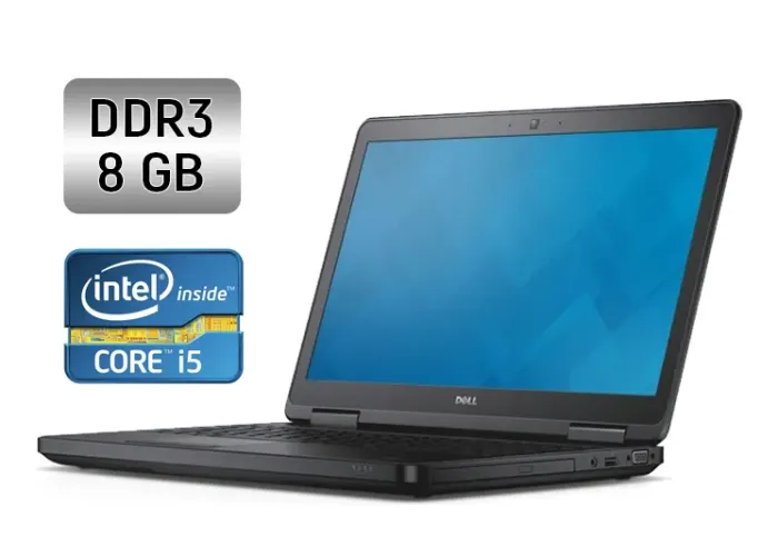 Ноутбук Б-клас Dell Latitude E5540 / 15.6" (1366x768) TN / Intel Core i5-4300U (2 (4) ядра по 1.9 - 2.9 GHz) / 8 GB DDR3 / 256 GB SSD / Intel HD Graphics 4400 / WebCam / Windows 10 б/в - зображення 1