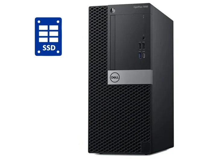 ПК Dell OptiPlex 7050 Tower / Intel Core i3-7100 (2 (4) ядра по 3.9 GHz) / 16 GB DDR4 / 256 GB SSD / Intel HD Graphics 630 / Win 10 б/в - зображення 1