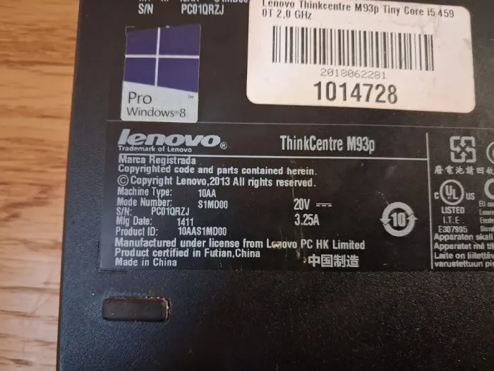 Неттоп Lenovo ThinkCentre M93p Tiny USFF / Intel Core i5-4570T (2 (4) ядра по 2.9 - 3.6 GHz) / 8 GB DDR3 / 250 GB SSD / Intel HD Graphics 4600 / DisplayPort / Блок живлення в комплекті б/в - зображення 5