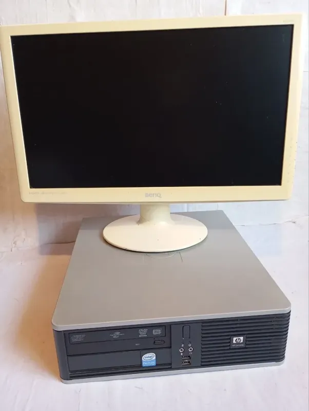 Комплект ПК Б-клас: HP Compaq DC5800 SFF / Intel Core 2 Quad Q6600 (4 ядра по 2.4 GHz) / 4 GB DDR2 / 120 GB SSD / Intel GMA x4500 / DVD-RW + Монітор BenQ GL2230-B / 22" (1920x1080) TN / 1x HDMI, 1x DVI, 1x VGA б/в - зображення 2