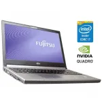 Мобільна робоча станція Fujitsu Celsius H770 / 15,6" (1920x1080) IPS / Intel Core i7-7820HQ (4 (8) ядра по 2,9 - 3,9 ГГц) / 16 ГБ DDR4 / 512 ГБ SSD / nVidia Quadro M2200, 4 ГБ GDDR5, 128-біт / WebCam / Win 10 Pro б/в