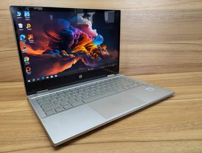 Ноутбук-трансформер HP Pavilion x360 14m-dw0023dx / 14" (1920x1080) IPS Touch / Intel Core i5-1035G1 (4 (8) ядра по 1.0 - 3.6 GHz) / 16 GB DDR4 / 512 GB SSD / Intel UHD Graphics / WebCam / TouchID / Windows 10 б/в - зображення 4