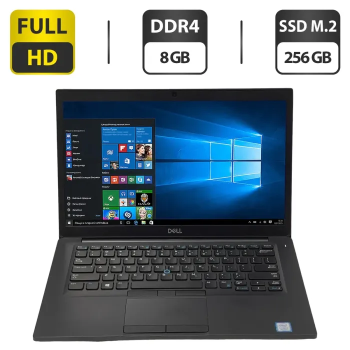 Ноутбук Dell Latitude 7490 / 14" (1920x1080) IPS / Intel Core i5-8350U (4 (8) ядра по 1.7 - 3.6 GHz) / 8 GB DDR4 / 256 GB SSD M.2 / Intel UHD Graphics 620 / WebCam / Windows 10 Pro б/в - зображення 1