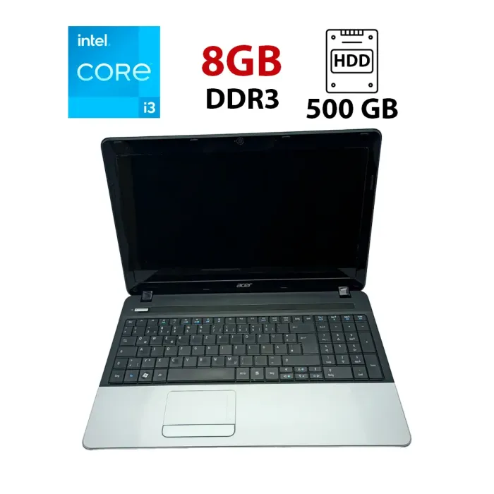 Ноутбук Acer E1-531 / 15.6" (1366x768) TN / Intel Core i3-3120M (2 (4) ядра по 2.5 GHz) / 8 GB DDR3 / 500 GB HDD / Intel HD Graphics / WebCam б/в - зображення 1