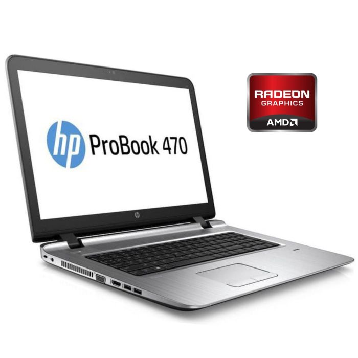 Ноутбук Б-клас HP ProBook 470 G0 / 17.3" (1600x900) TN / Intel Core i3-3120M (2 (4) ядра по 2.5 GHz) / 8 GB DDR3 / 750 GB HDD / AMD Radeon HD 8750M, 1 GB DDR3, 128-bit / WebCam / DVD-ROM / Win 10 Pro б/в - зображення 1