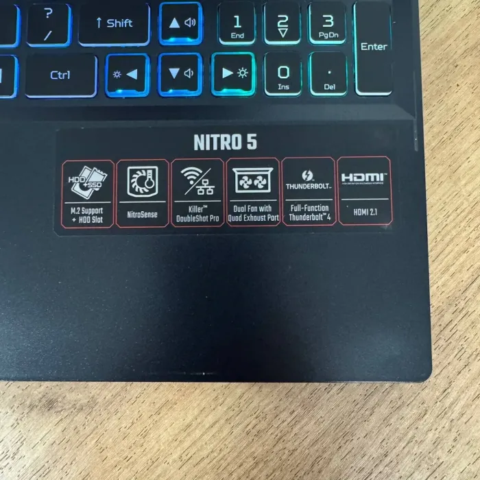 Ігровий ноутбук Б-клас Acer Nitro 5 AN515-58 / 15.6" (1920x1080) IPS / Intel Core i7-12700H (14 (20) ядер по 3.5 - 4.7 GHz) / 16 GB DDR4 / 512 GB SSD / nVidia GeForce RTX 3060, 6 GB GDDR6, 192-bit / WebCam б/в - зображення 9