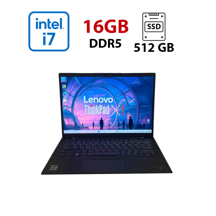 Ультрабук Б-клас Lenovo ThinkPad X1 Carbon Gen 10 / 14" (1920x1080) IPS / Intel Core i7-1255U (10 (12) ядер по 3.5 - 4.7 GHz) / 16 GB DDR5 / 512 GB SSD / Intel Iris Xe Graphics / WebCam б/в - изображение 1