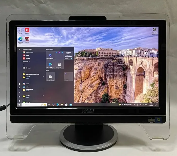 Моноблок MSI MS-AA5E / 22" (1600x900) TN Touch / AMD E2-1800 (2 ядра по 1.7 GHz) / 8 GB DDR3 / 128 GB SSD / AMD Radeon HD 7340 Graphics / DVD-ROM / Wi-Fi б/в - зображення 3