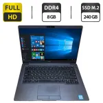 Ультрабук Б-клас Dell Latitude 7400 / 14" (1920x1080) IPS / Intel Core i5-8365U (4 (8) ядра по 1.6 - 4.1 GHz) / 8 GB DDR4 / 240 GB SSD M.2 / Intel UHD Graphics 620 / WebCam / Windows 10 б/в