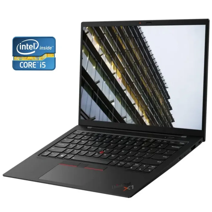 Ультрабук Lenovo ThinkPad X1 Carbon Gen 1 / 14" (1600x900) TN / Intel Core i5-3427U (2 (4) ядра по 1.8 - 2.8 GHz) / 8 GB DDR3 / 256 GB SSD / Intel HD Graphics 4000 / WebCam / Win 10 Pro б/в - зображення 1