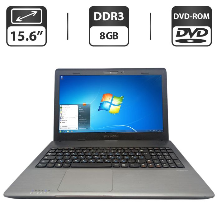 Ноутбук Medion Akoya E6232 / 15.6" (1366x768) TN / Intel Core i3-3110M (2 (4) ядра по 2.4 GHz) / 8 GB DDR3 / 750 GB HDD / Intel HD Graphics 4000 / WebCam / DVD-ROM б/в - зображення 1