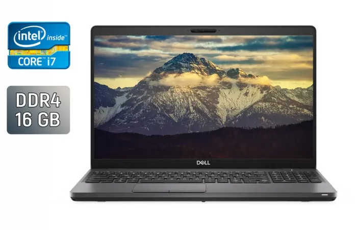 Ультрабук Б-клас Dell Latitude 5500 / 15.6" (1920x1080) IPS / Intel Core i7-8665U (4 (8) ядра по 1.9 - 4.8 GHz) / 16 GB DDR4 / 512 GB SSD / Intel UHD Graphics / WebCam / Windows 10 б/в - зображення 1