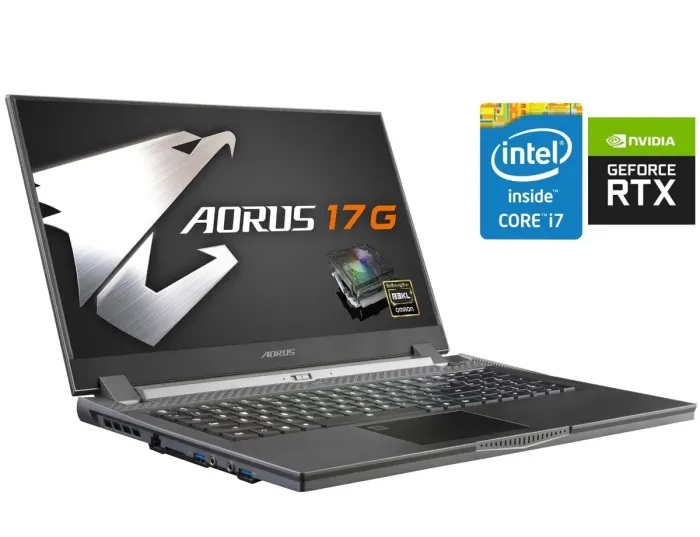 Ігровий ноутбук Б-клас Gigabyte Aorus 17G YD / 17.3" (1920x1080) IPS / Intel Core i7-11800H (8 (16) ядер по 2.3 - 4.6 GHz) / 32 GB DDR4 / 512 GB SSD / nVidia GeForce RTX 3080, 8 GB GDDR6, 256-bit / WebCam б/в - зображення 1