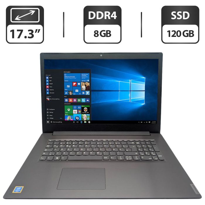 Ноутбук Lenovo V340-17 / 17.3" (1600x900) TN / Intel Pentium Gold 5405U (2 (4) ядра по 2.3 GHz) / 8 GB DDR4 / 120 GB SSD / Intel UHD Graphics / WebCam / DVD-ROM б/в - зображення 1