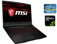 Ігровий ноутбук MSI GF63 Thin 9SCX / 15.6" (1920x1080) IPS / Intel Core i5-9300H (4 (8) ядра по 2.4 - 4.1 GHz) / 8 GB DDR4 / 512 GB SSD / nVidia GeForce GTX 1650 Max-Q, 4 GB GDDR6, 128-bit / WebCam б/в