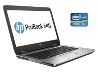 Ноутбук Б-клас HP ProBook 640 G2 / 14" (1366x768) TN / Intel Core i5-6300U (2 (4) ядра по 2.4 - 3.0 GHz) / 8 GB DDR4 / 500 GB HDD / Intel HD Graphics 520 / WebCam / АКБ не тримає б/в