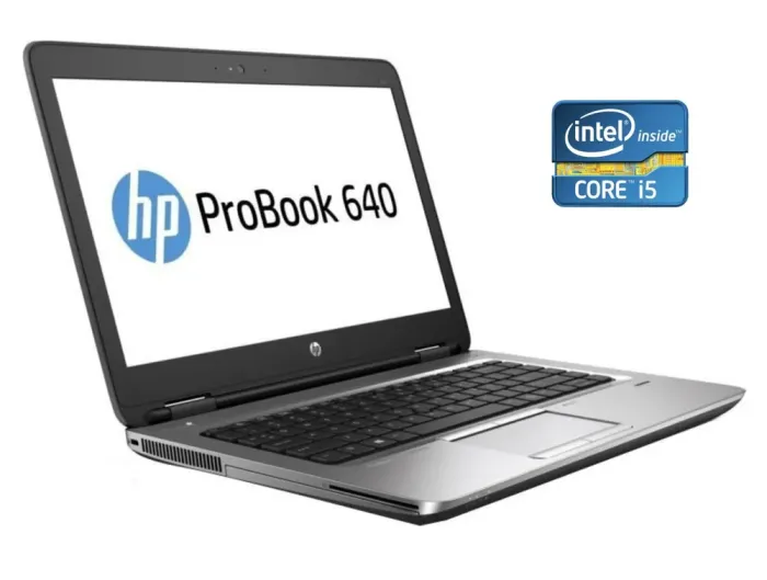 Ноутбук Б-клас HP ProBook 640 G2 / 14" (1366x768) TN / Intel Core i5-6300U (2 (4) ядра по 2.4 - 3.0 GHz) / 8 GB DDR4 / 500 GB HDD / Intel HD Graphics 520 / WebCam / АКБ не тримає б/в - зображення 1