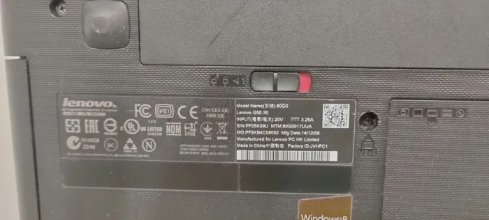 Ноутбук Б-класс Lenovo G50-30 / 15.6" TN / Celeron N2840 (2 ядра по 2.16-2.58 GHz) / 4GB DDR3 / 256GB SSD / GeForce 820M, 1 GB DDR3, 64-bit / WebCam б/в - зображення 8