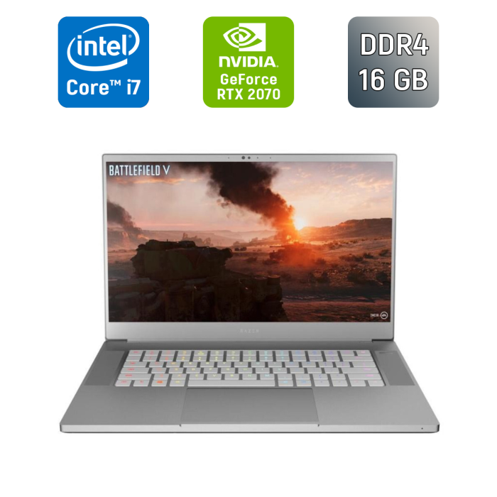 Ігровий ноутбук Razer Blade 15 RZ09 / 15,6" (1920x1080) IPS / Intel Core i7-9750H (6 (12) ядер по 2,6 - 4,5 ГГц) / 16 ГБ DDR4 / 512 ГБ SSD / nVidia GeForce RTX 2070, 8 ГБ GDDR6, 256-біт / Веб-камера / Windows 10 б/в - зображення 1