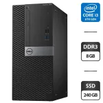 Комп'ютер Б-клас Dell OptiPlex 5040 Tower / Intel Core i3-6100 (2 (4) ядра по 3.7 GHz) / 8 GB DDR3 / 240 GB SSD / Intel HD Graphics 530 / DVD-ROM б/в
