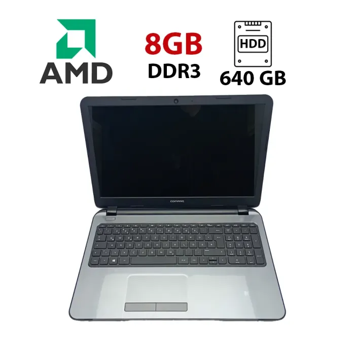 Ноутбук HP Compaq 15 / 15.6" (1366x768) TN / AMD A4-5000 (4 ядра по 1.5 GHz) / 8 GB DDR3 / 640 GB HDD / AMD Radeon HD 8330 Graphics / WebCam / HDMI б/в - зображення 1