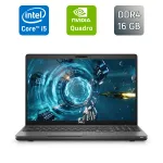 Ноутбук робоча станція Б-клас Dell Precision 3541 / 15.6" (1920x1080) IPS / Intel Core i5-9400H (4 (8) ядра по 2,5 - 4,3 ГГц) / 16 ГБ DDR4 / 512 ГБ SSD / nVidia Quadro P620, 4 ГБ GDDR5, 128-біт / WebCam / TouchID б/в