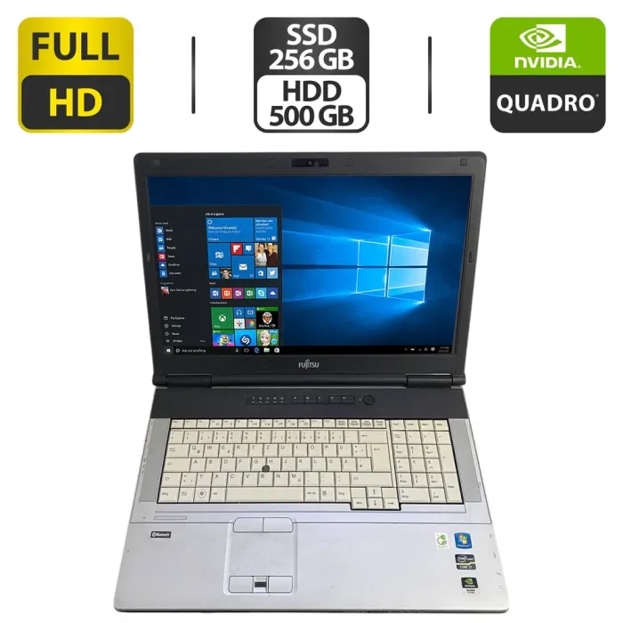 Мобільна робоча станція Fujitsu Celsius H910 / 17.3" (1920x1080) TN / Intel Core i7-2920XM (4 (8) ядра по 2.5 - 3.6 GHz) / 32 GB DDR3 / 256 GB SSD + 500 GB HDD / nVidia Quadro 4000M, 2 GB GDDR5, 256-bit / WebCam б/в - зображення 1