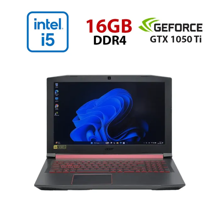 Ігровий ноутбук Б-класу Acer Nitro 5 AN515-53-55G9 / 15,6" (1920x1080) IPS / Intel Core i5-8300H (4 (8) ядра по 2,3 - 4,0 ГГц) / 16 ГБ DDR4 / 960 ГБ SSD / nVidia GeForce GTX 1050 Ti, 4 ГБ GDDR5, 128-біт / WebCam б/в - зображення 1