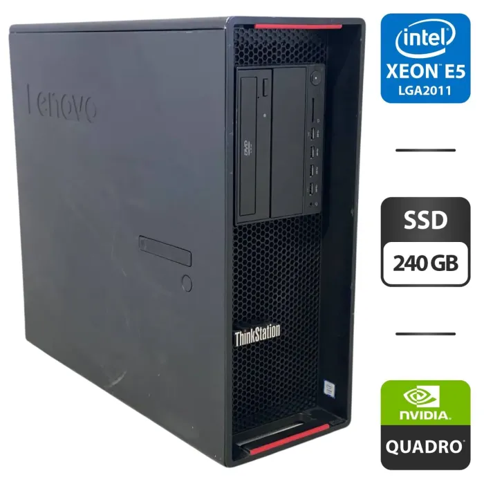 Робоча станція Lenovo ThinkStation P510 Tower / Intel Xeon E5-2697 v3 (14 (28) ядер по 2.6 - 3.6 GHz) / 64 GB DDR4 / 240 GB SSD / nVidia Quadro M2000, 4 GB GDDR5, 128-bit / DVD-ROM б/в - зображення 1