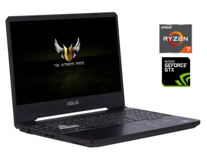 Ігровий ноутбук Asus TUF Gaming FX505D / 15.6" (1920x1080) IPS / AMD Ryzen 7 3750H (4 (8) ядра по 2.3 - 4.0 GHz) / 16 GB DDR4 / 256 GB SSD M.2 + 1000 GB HDD / nVidia GeForce GTX 1050, 3 GB GDDR5, 96-bit / WebCam / Win 10 б/в - зображення 1