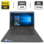 Ноутбук Dell Latitude E7470 / 14" (1920x1080) IPS / Intel Core i5-6300U (2 (4) ядра по 2.4 - 3.0 GHz) / 8 GB DDR4 / 120 GB SSD / Intel HD Graphics 520 / WebCam б/в